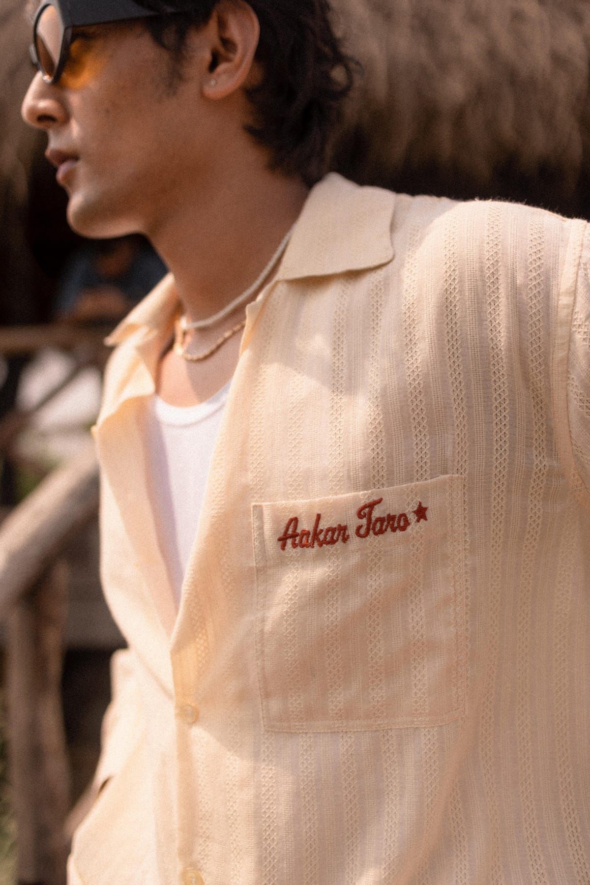 Beige Dobby Resort Shirt - image 3