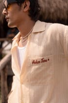 Beige Dobby Resort Shirt view 3