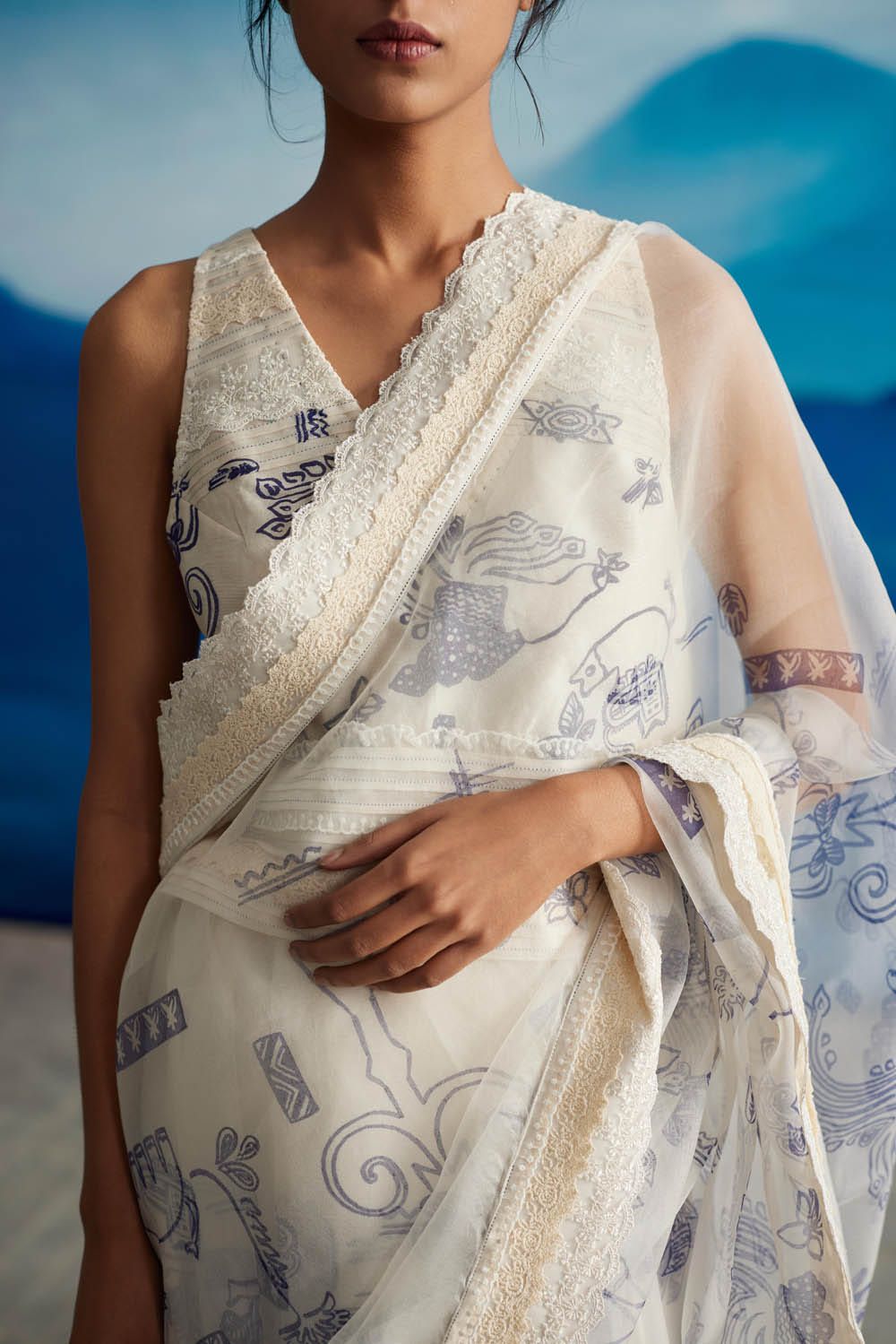 Ambrosia Organza Saree With Peticot - image 4