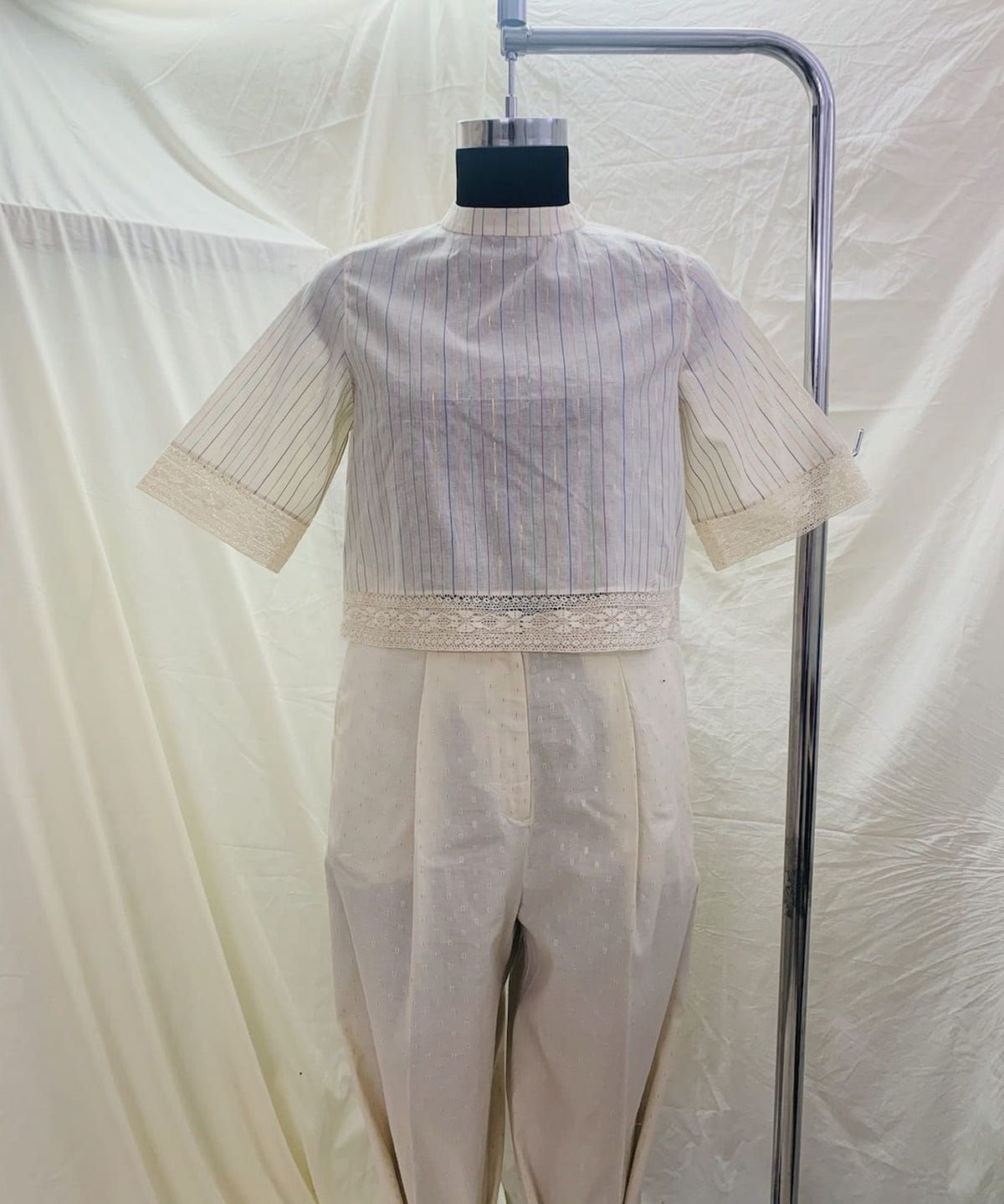  Rainbow Stripes Back Buttoned Top - image 1