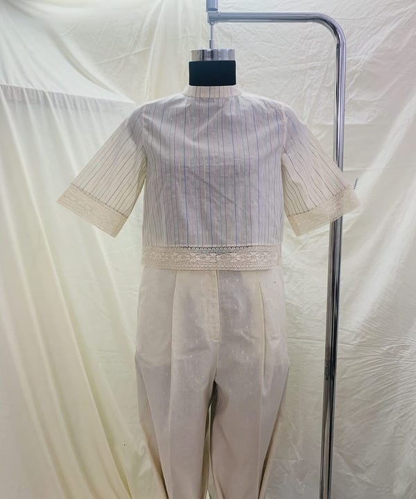 Ahmev — Rainbow Stripes Back Buttoned Top