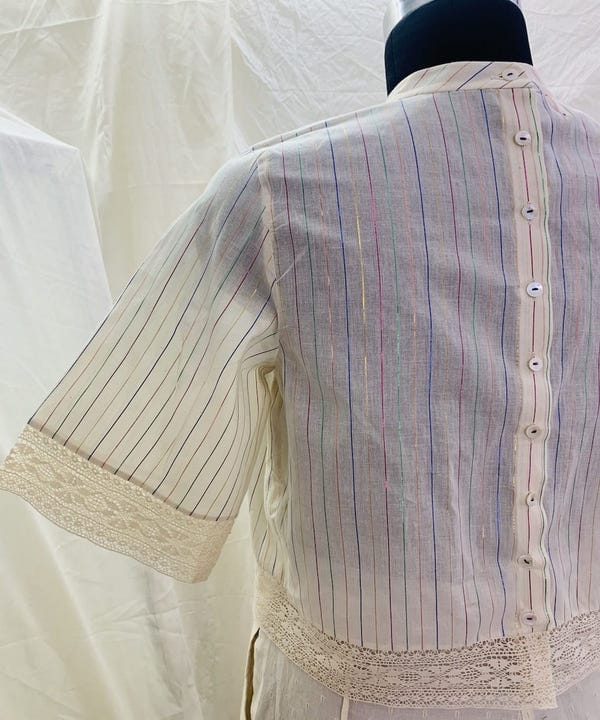 Ahmev — Rainbow Stripes Back Buttoned Top