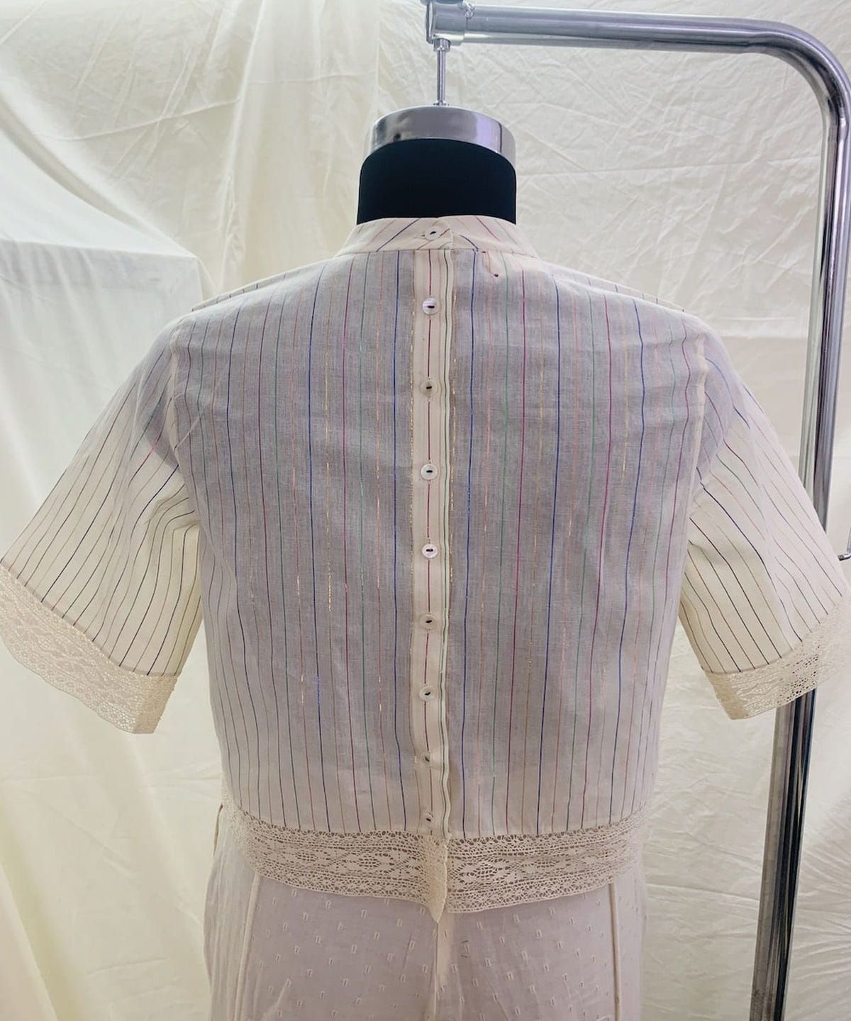  Rainbow Stripes Back Buttoned Top - image 3