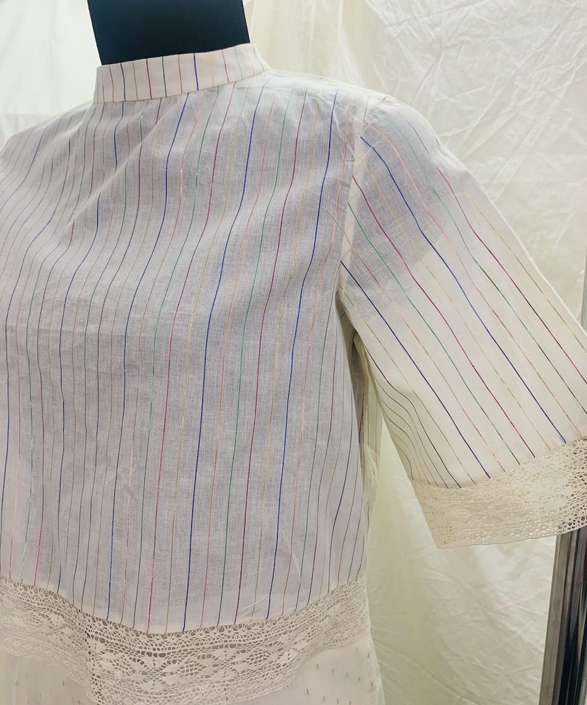  Rainbow Stripes Back Buttoned Top - image 4