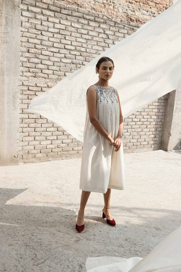 Ahmev — Belladonna Pleated Neck Dress