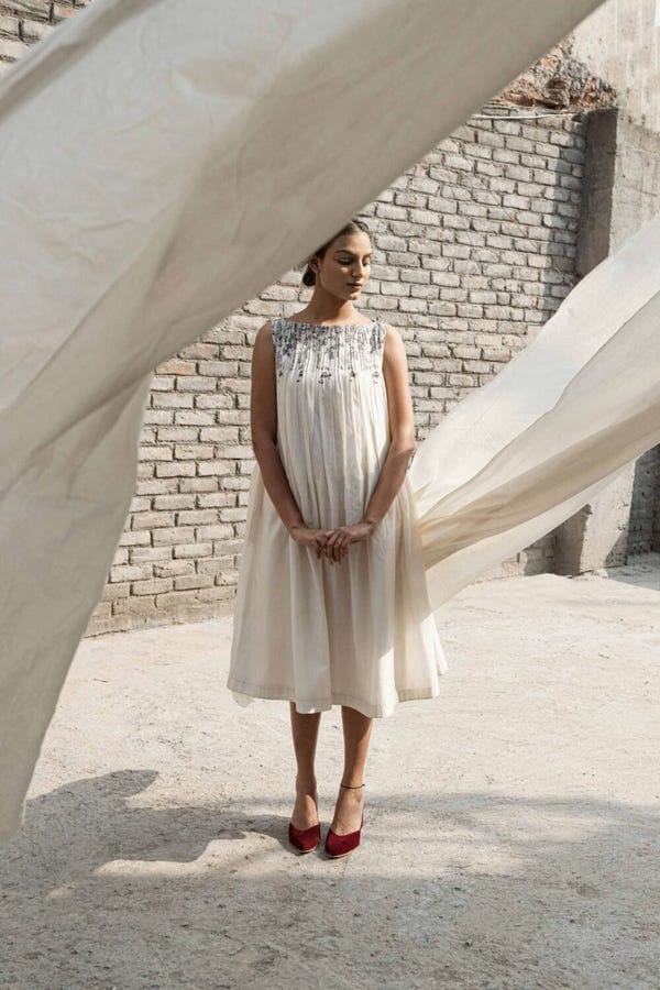 Ahmev — Belladonna Pleated Neck Dress