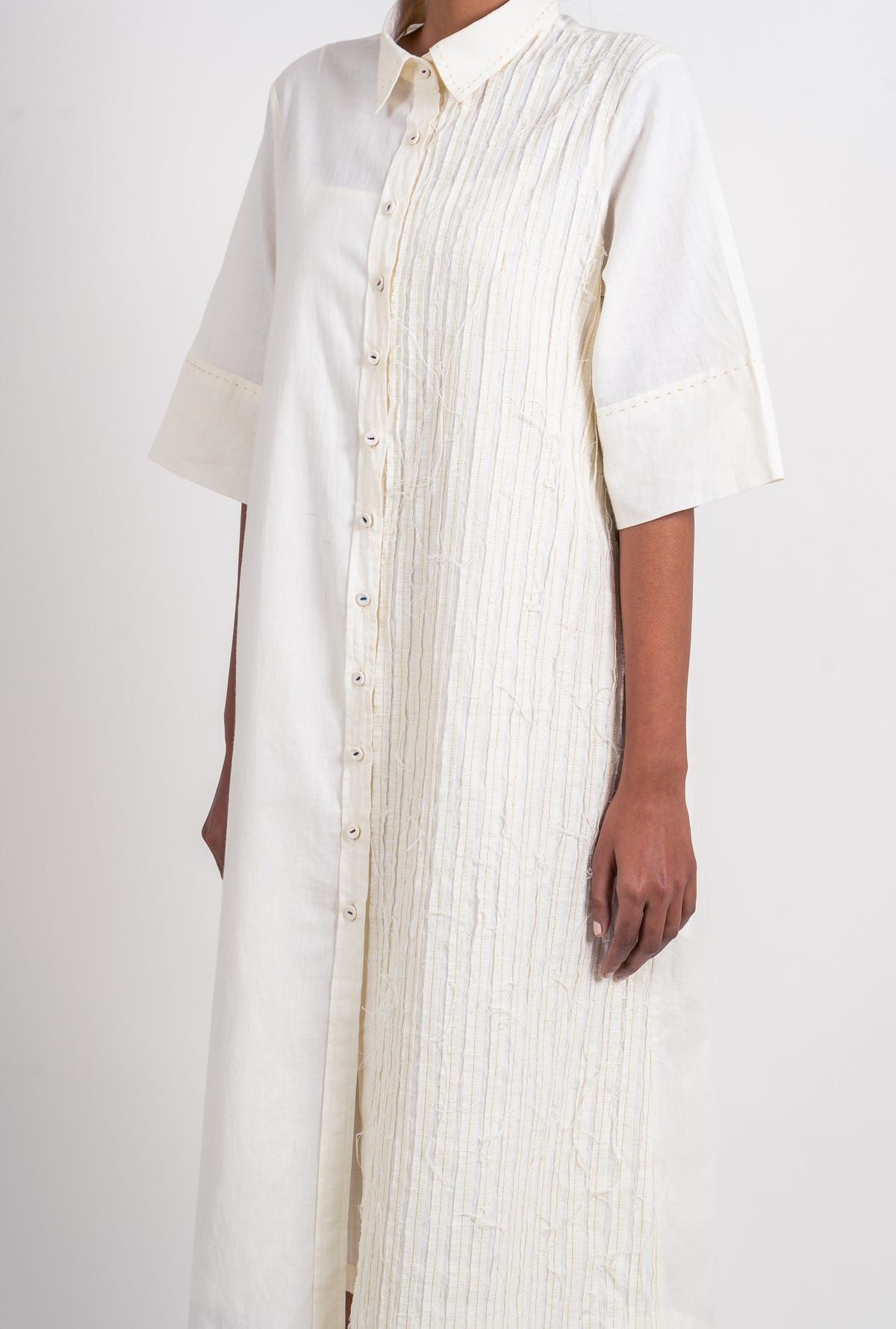 Half Striped Textured Shirt - image 4