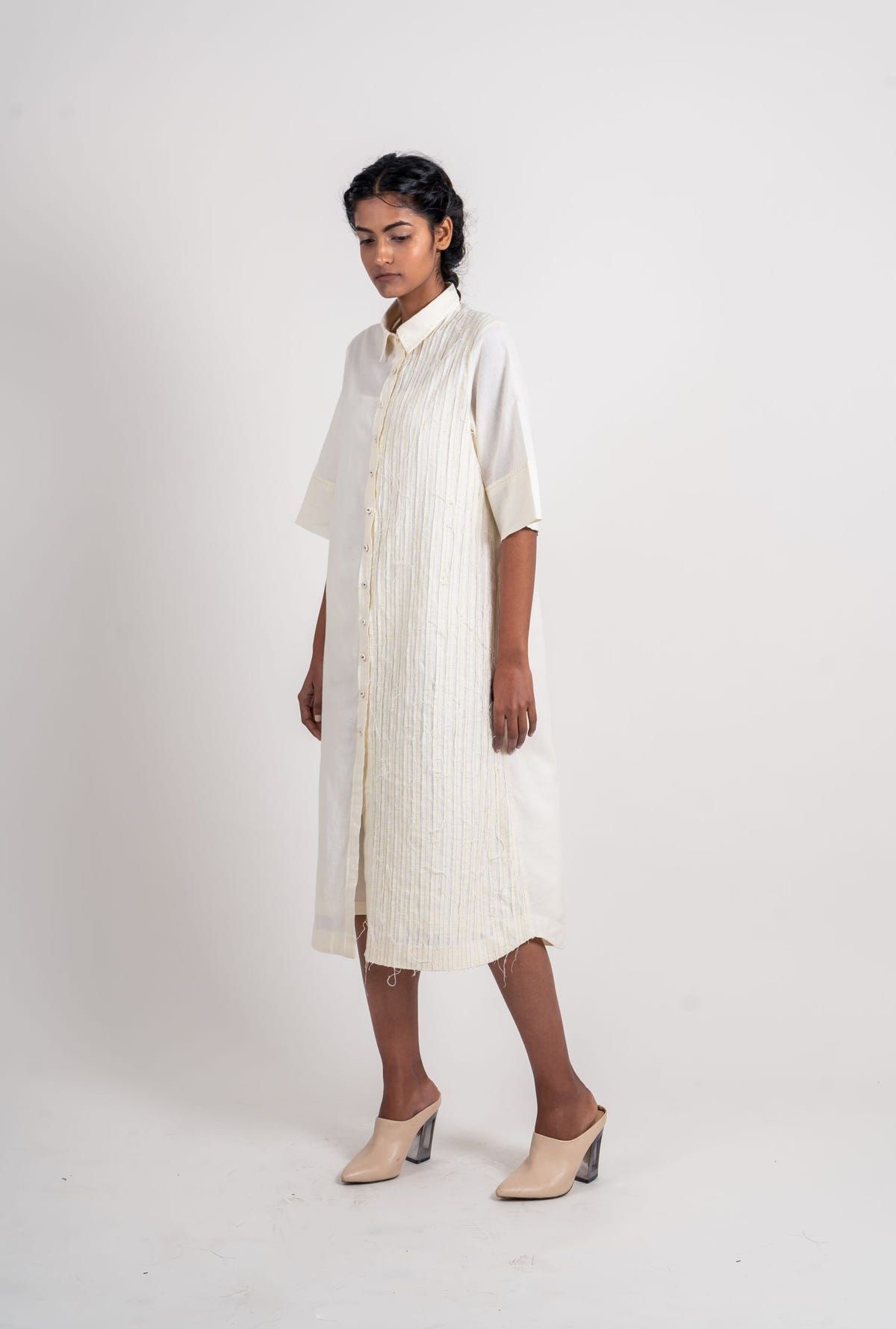 Half Striped Textured Shirt - image 7