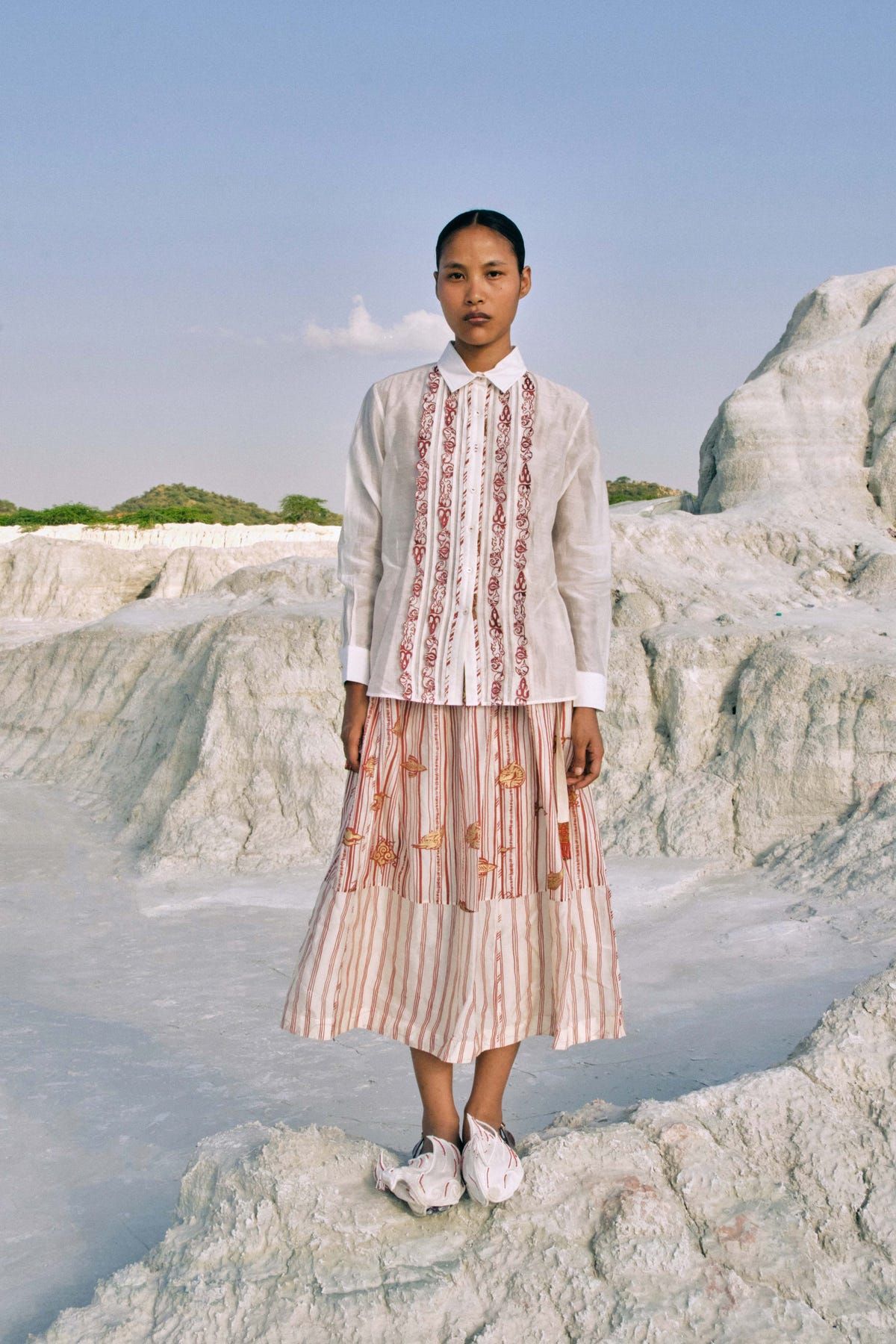 ⁠Htami Drawstring Panelled Skirt - image 2