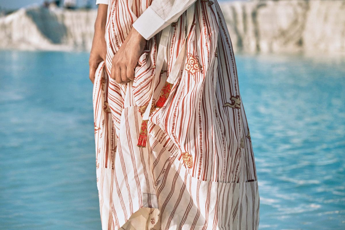 ⁠Htami Drawstring Panelled Skirt - image 5
