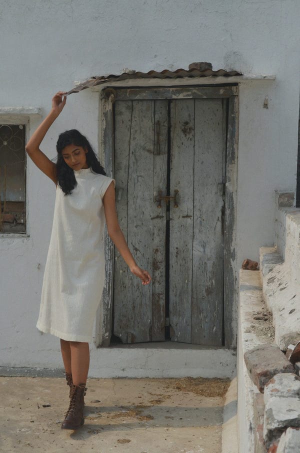 Ahmev — Crinkled Sheath Dress