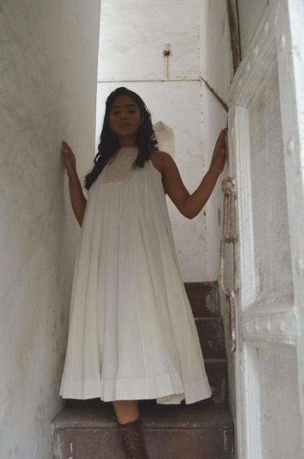 Ahmev — Side Placket Crinkled Dress