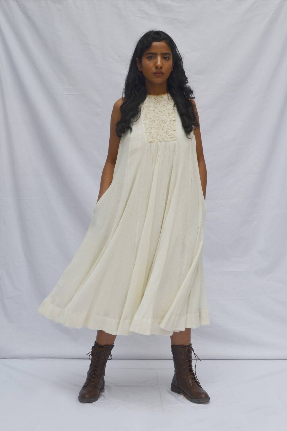 Side Placket Crinkled Dress - image 3