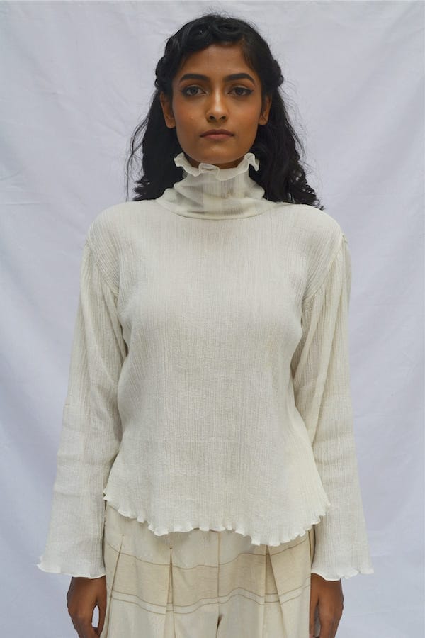 High Neck Crinkled Top - image 4