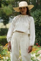 Emma High-Neck Pleated Top view 1
