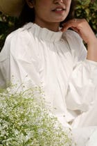 Emma High-Neck Pleated Top view 3