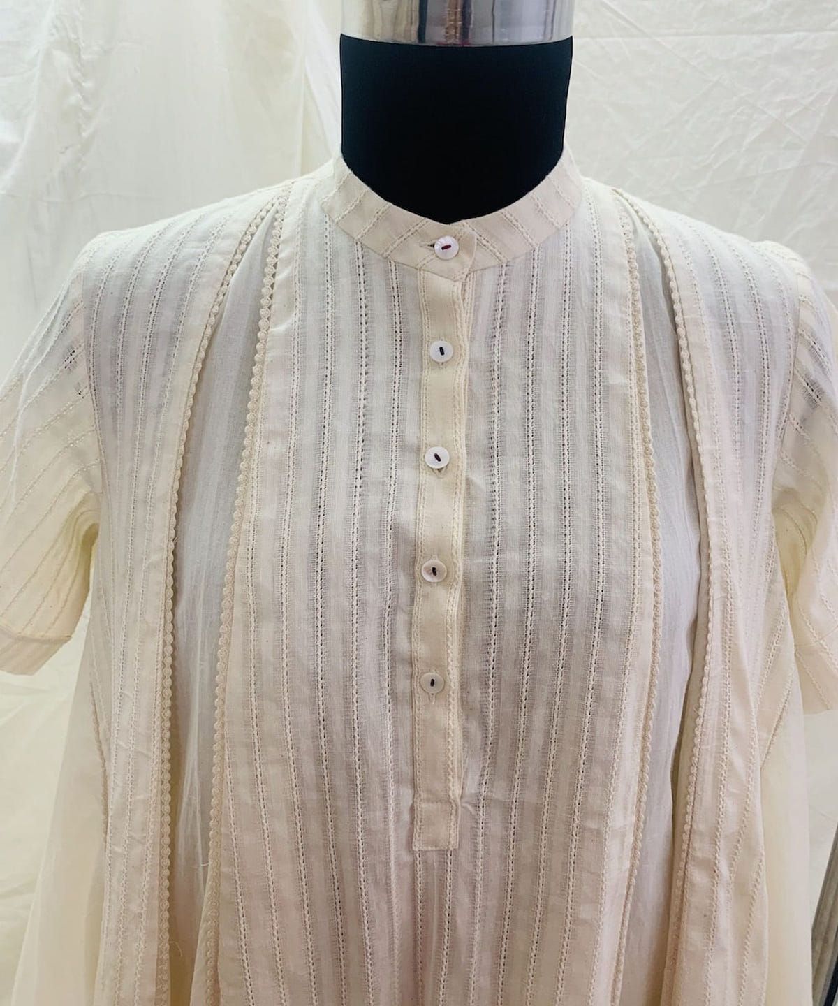 Self Ladder Lace Panel Dress - image 1