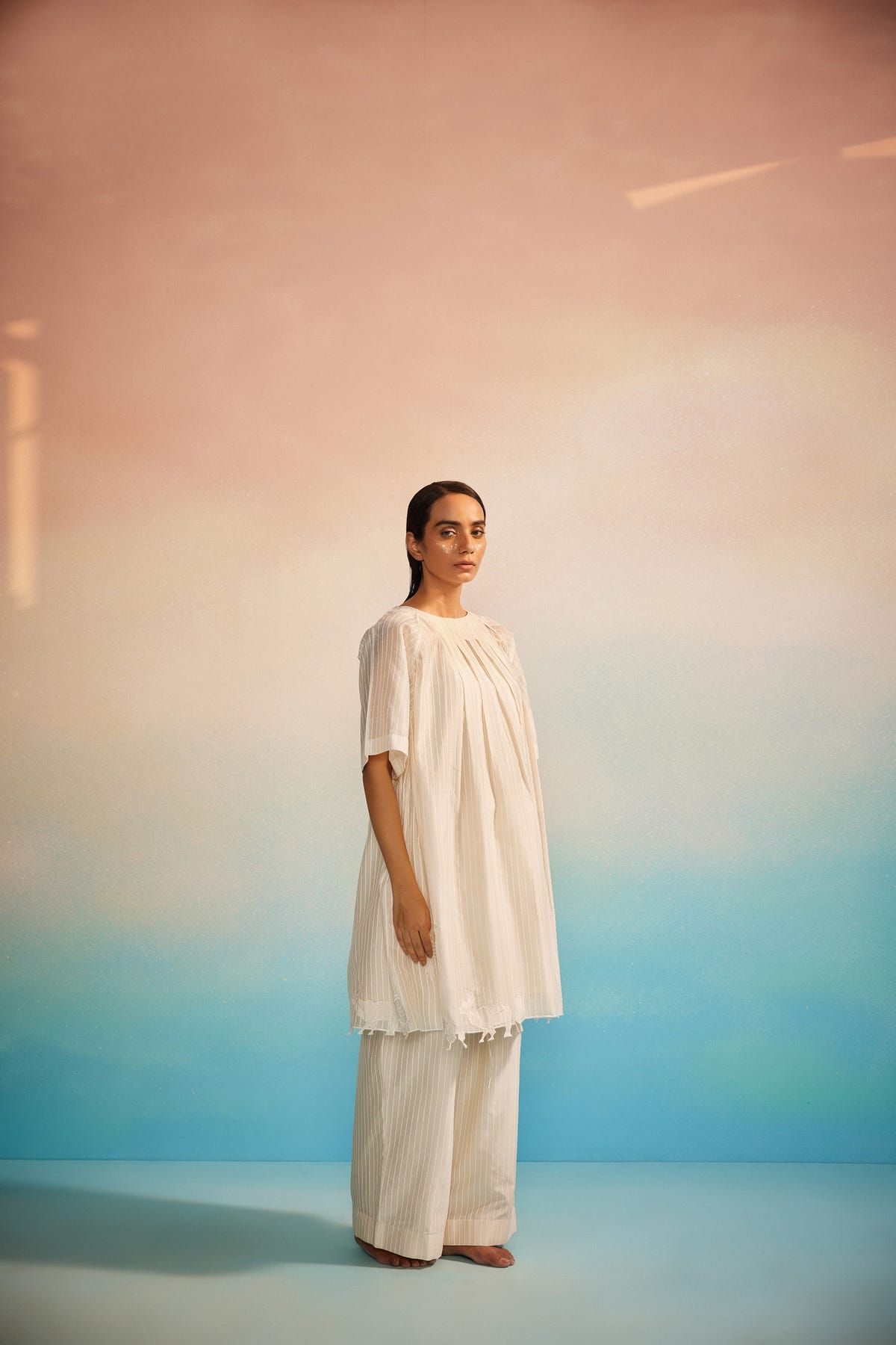 Orihime Box Pleat Appliqué Kurta Set - image 1