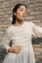 Snowdrop Smocking Dress + Slip view 1