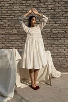 Snowdrop Smocking Dress + Slip view 2