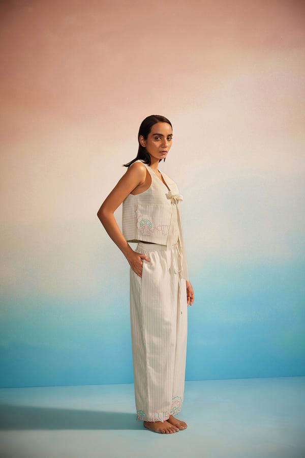 Ahmev — Shiori Applique Pants