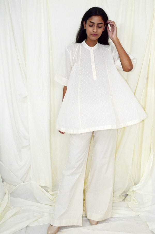 Ahmev — Gold Dot Panel Top With Sleeve