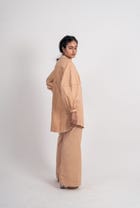 Half Striped Textured Long Shirt view 5