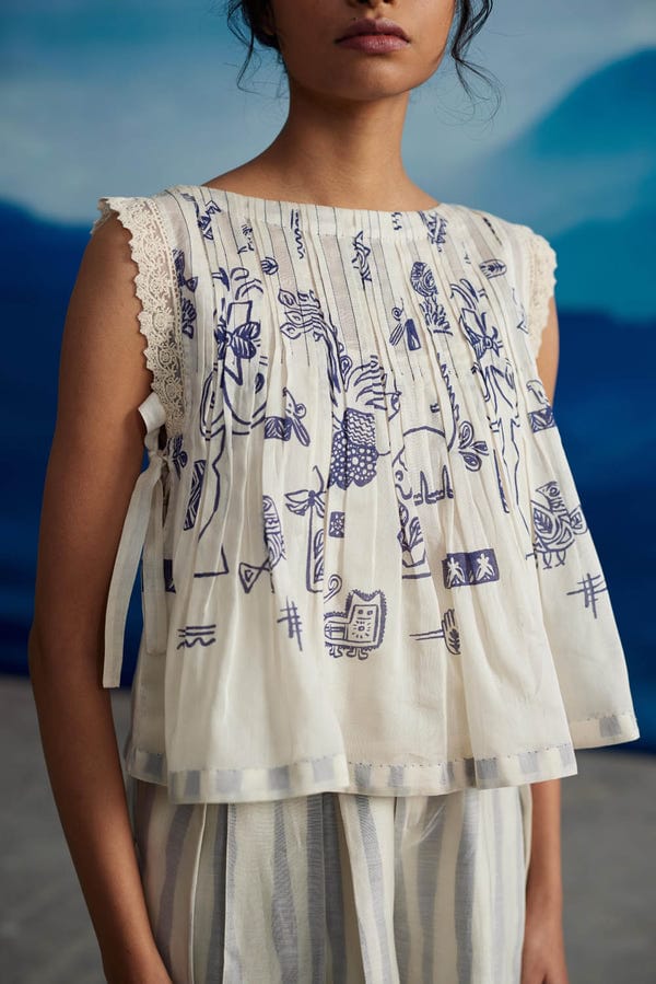 Ahmev — Calantha Pleated Top
