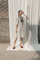 Gardenia Drawstring Dress + Slip view 1