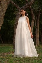 Elizabeth Sheer Pleated Dress With Slip view 2