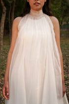 Elizabeth Sheer Pleated Dress With Slip view 3