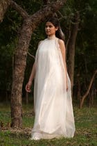 Elizabeth Sheer Pleated Dress With Slip view 6