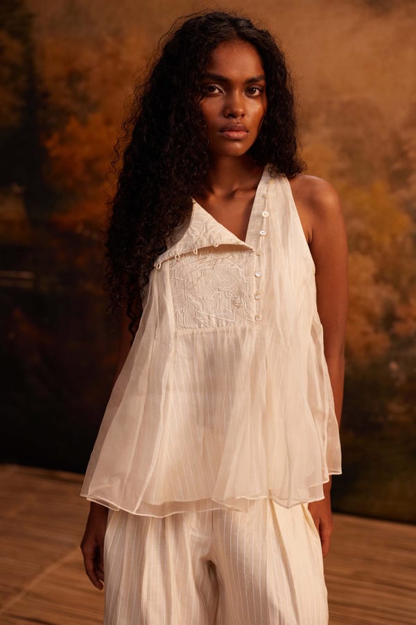 Ahmev — Hana Organza Halter Top