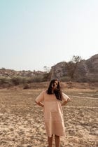 Half Textured Half Plain Dress view 1