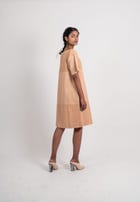 Half Textured Half Plain Dress view 3