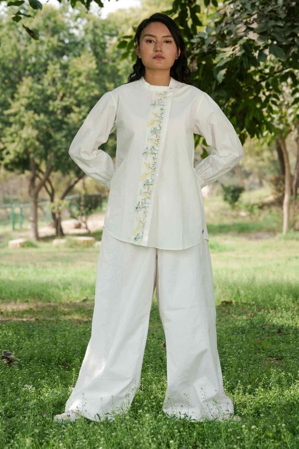Ahmev — Anne Pleated Placket Shirt
