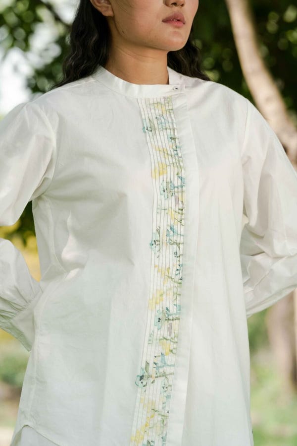 Ahmev — Anne Pleated Placket Shirt