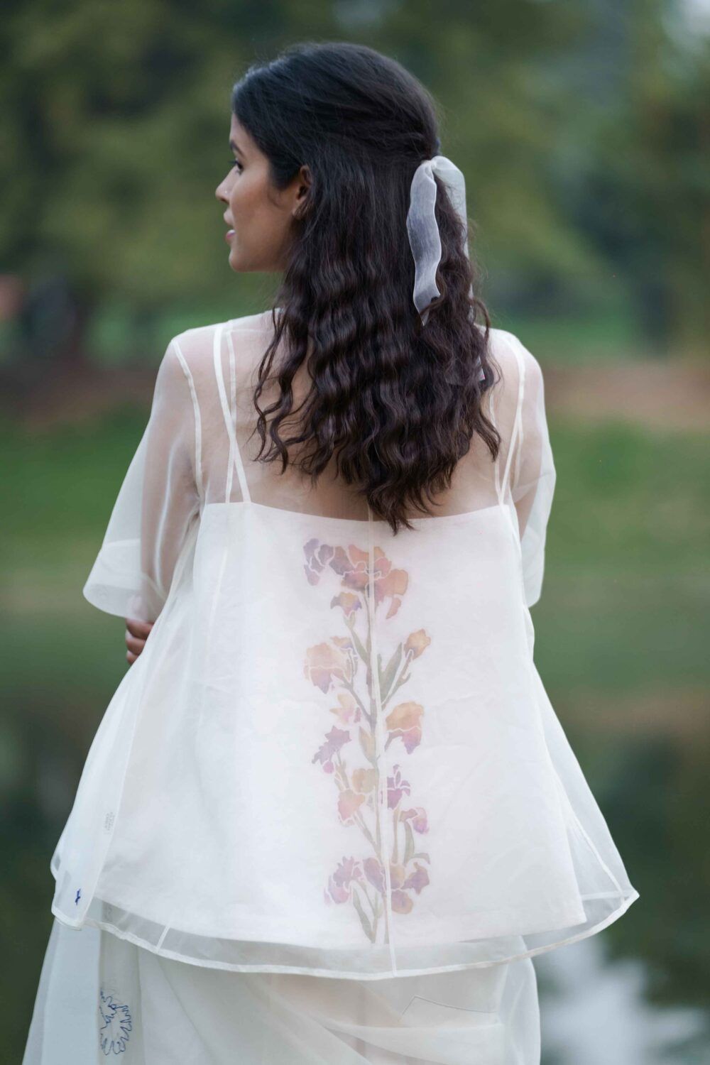 Georgiana Sheer Angrakha Top + Hand Painted Slip - image 1