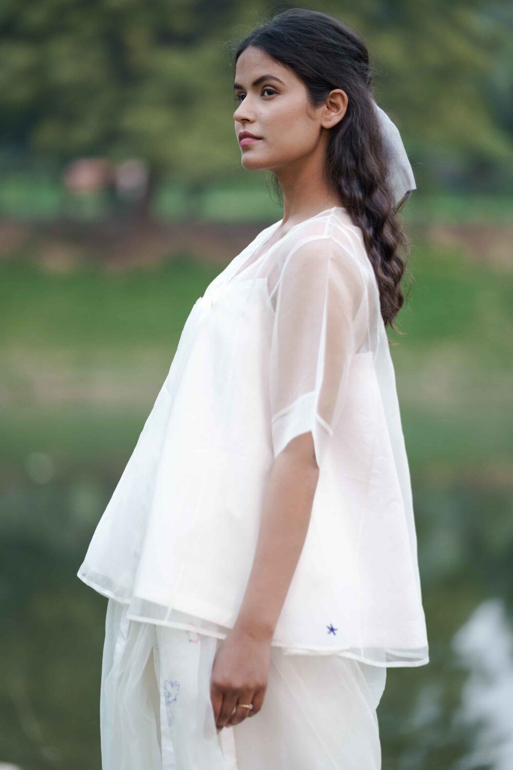 Georgiana Sheer Angrakha Top + Hand Painted Slip - image 4