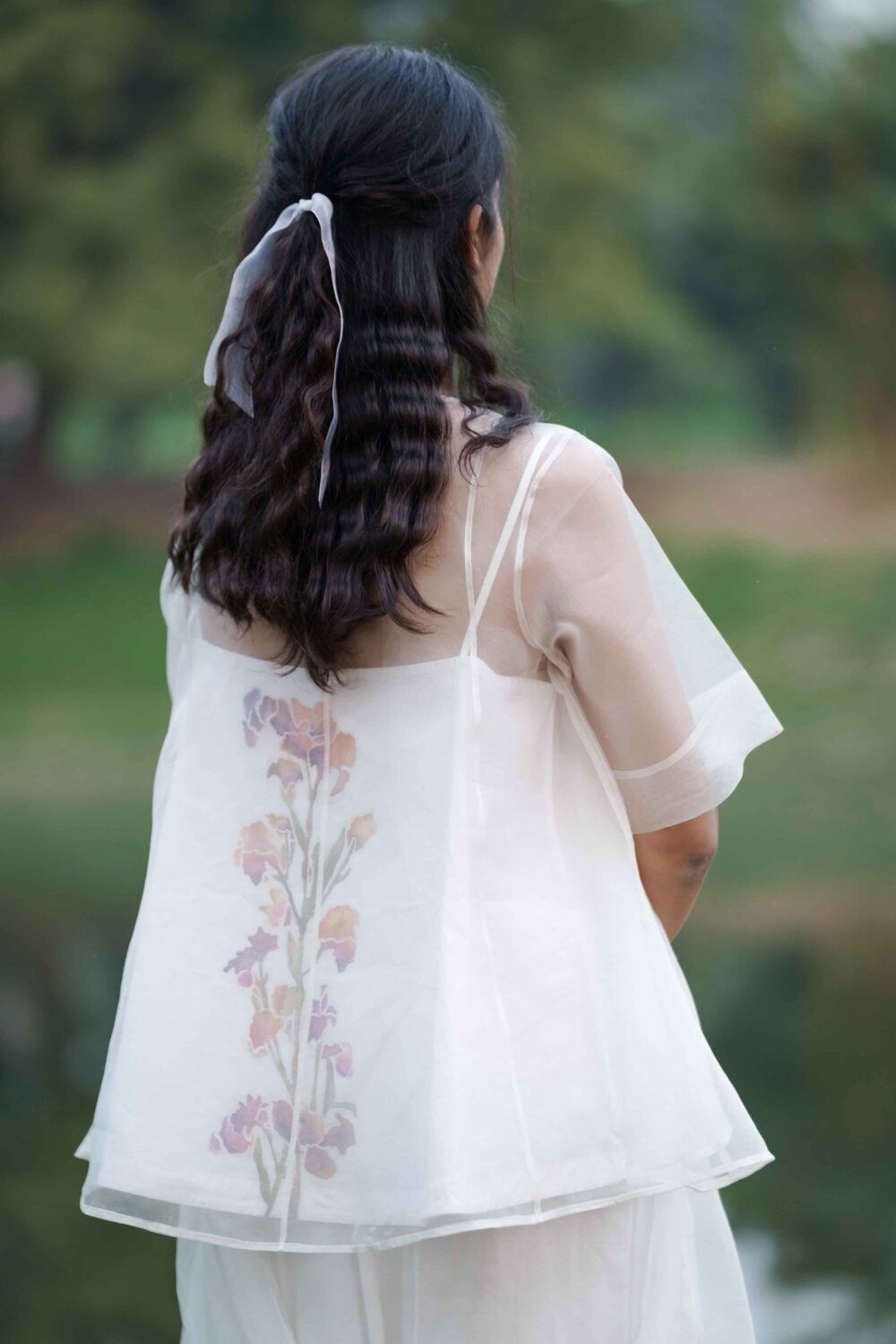 Georgiana Sheer Angrakha Top + Hand Painted Slip - image 5
