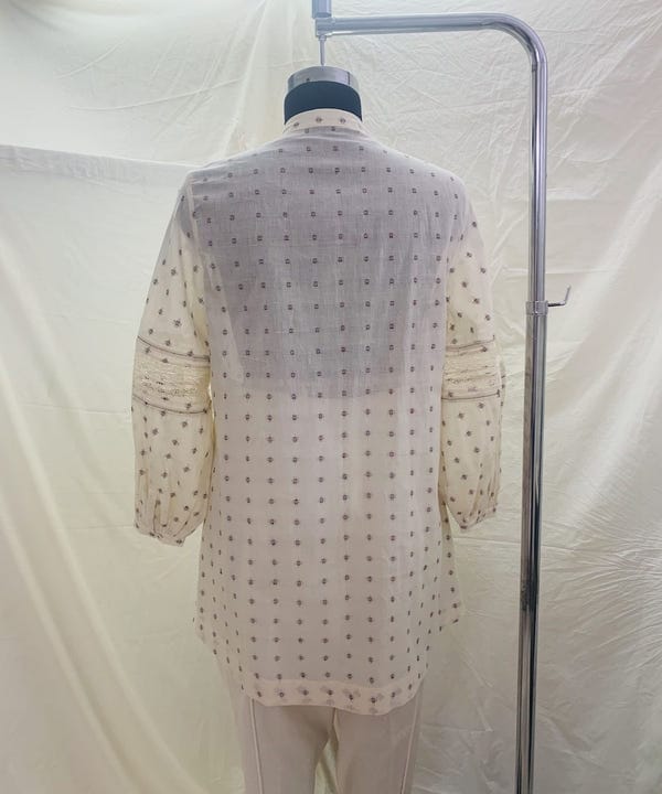 Ahmev — Lace Panel Shirt Dress