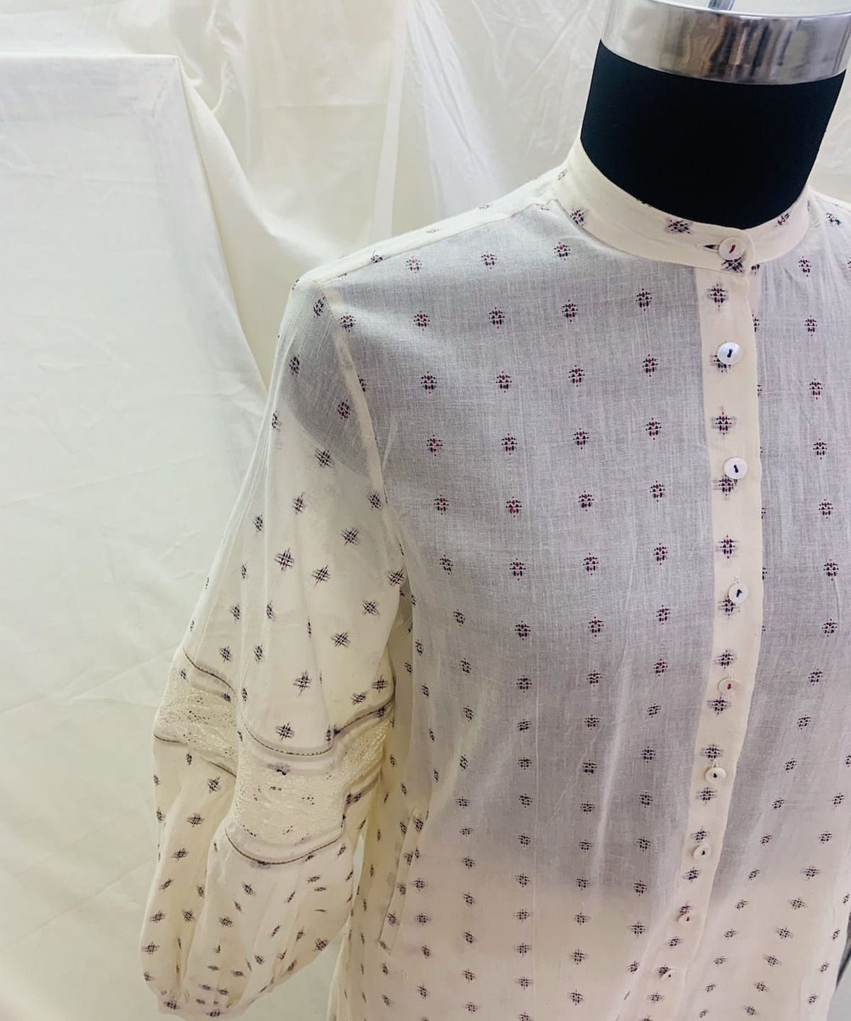 Lace Panel Shirt Dress - image 3