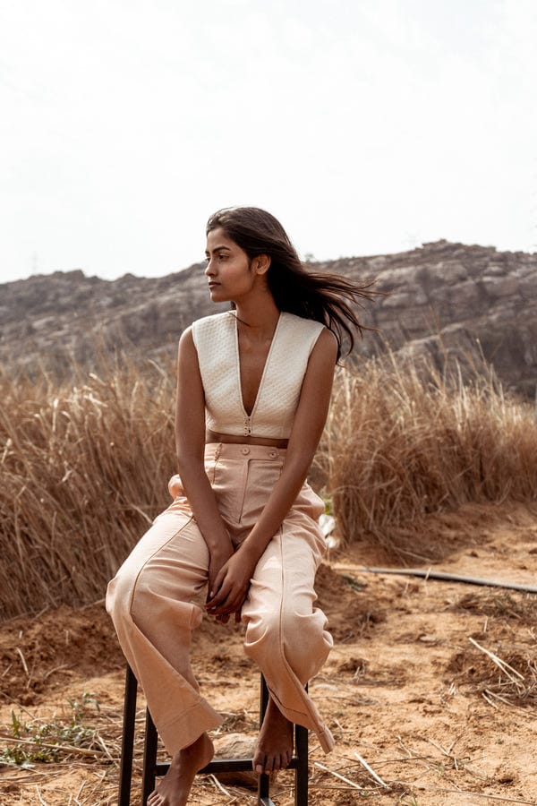 Ahmev — Zari Ladder Lace Detailed Pant