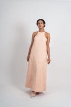 Striped Textured Halter Dress view 3