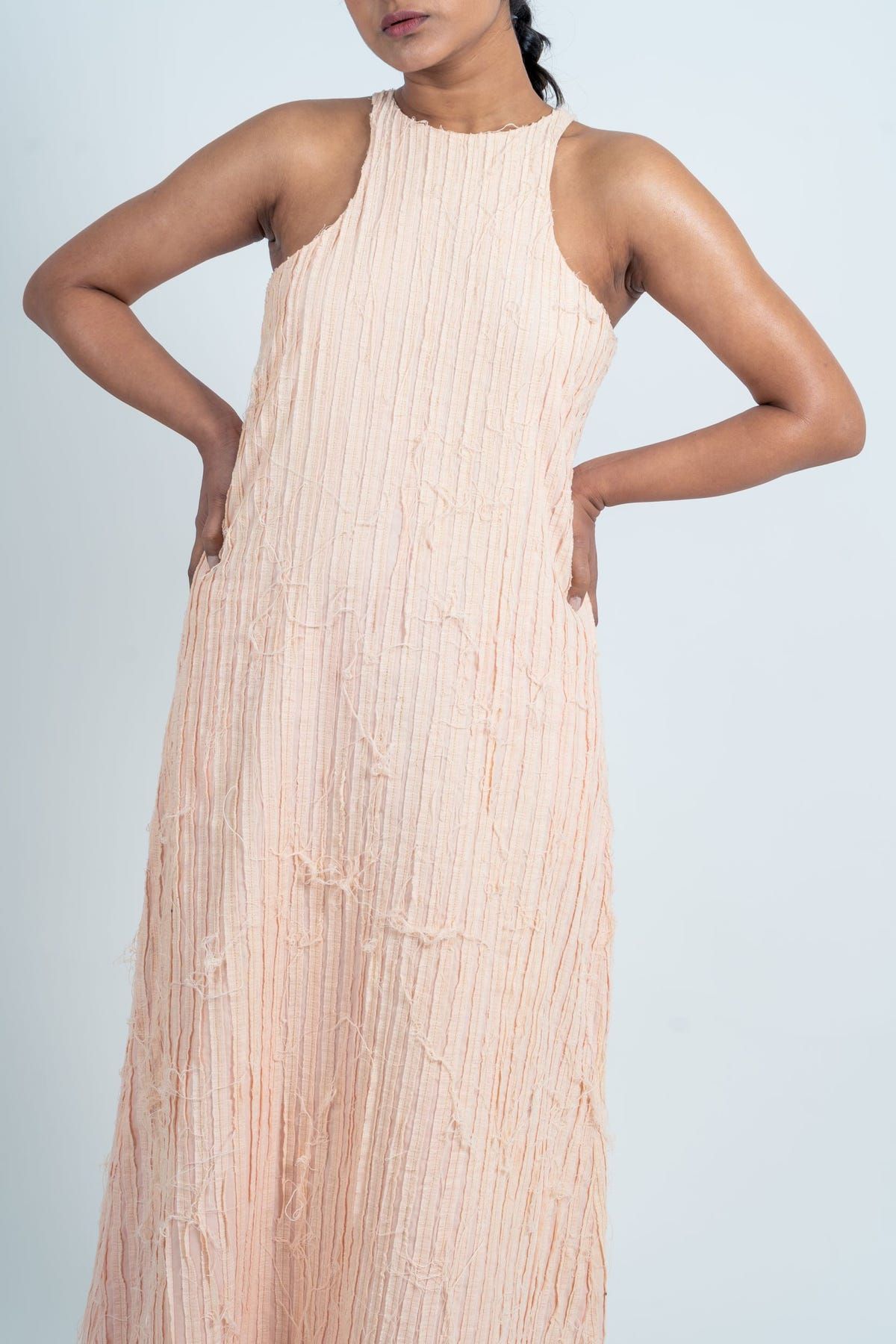 Striped Textured Halter Dress - image 4