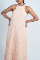 Striped Textured Halter Dress view 4
