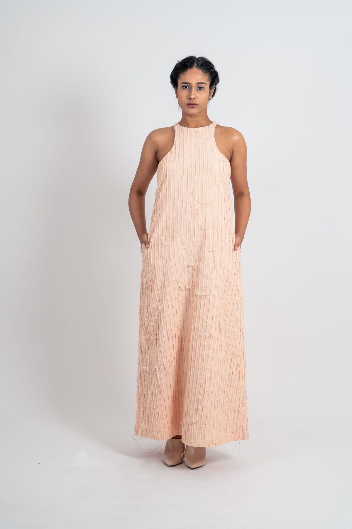 Striped Textured Halter Dress - image 5