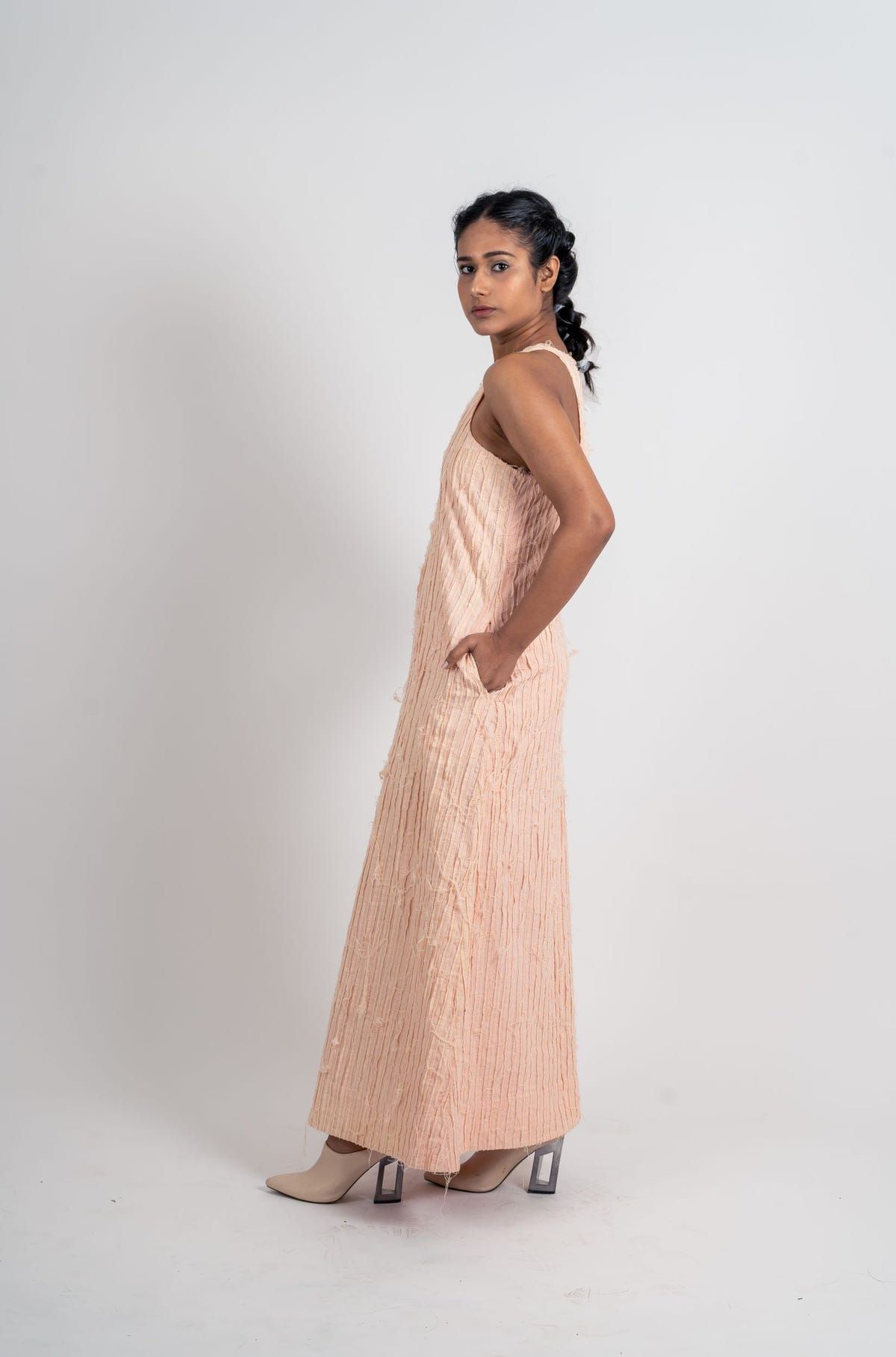 Striped Textured Halter Dress - image 6