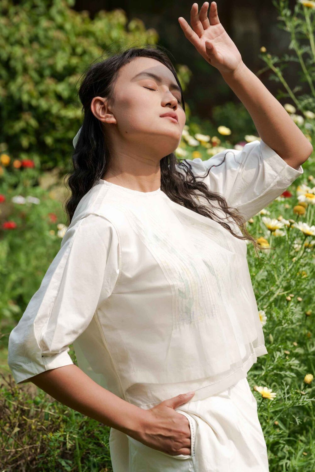 Eleanor Sheer Box Pleat Top - image 3