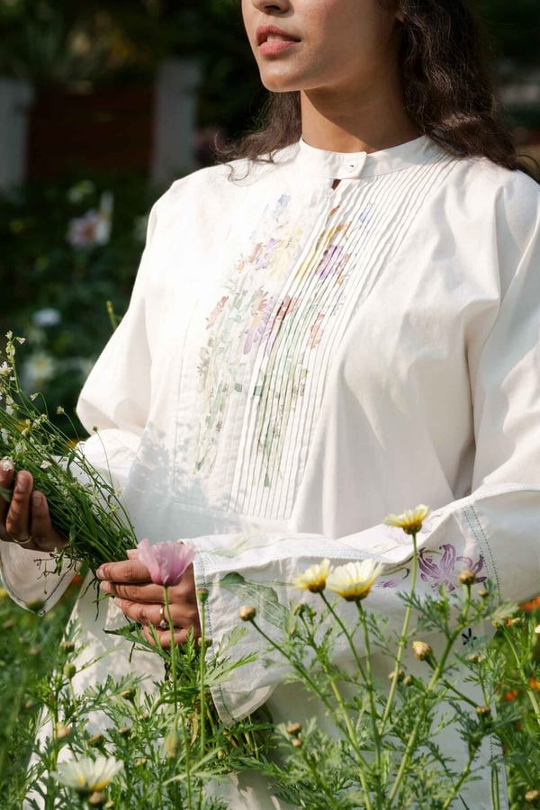 Ahmev — Penelope Pleated Placket Kurta